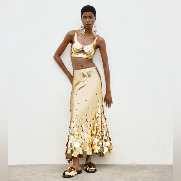 Rabanne X H&M Gold Disc Slides 40/41 (9) - Picture 8 of 10